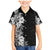 Hawaii Tropical Leaves and Flowers Family Matching Mermaid Dress and Hawaiian Shirt Tribal Polynesian Pattern Black White Style LT03 Son's Shirt Black - Polynesian Pride