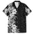 Hawaii Tropical Leaves and Flowers Family Matching Short Sleeve Bodycon Dress and Hawaiian Shirt Tribal Polynesian Pattern Black White Style LT03 Dad's Shirt - Short Sleeve Black - Polynesian Pride