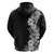 Hawaii Tropical Leaves and Flowers Hoodie Tribal Polynesian Pattern Black White Style LT03 - Polynesian Pride