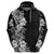 Hawaii Tropical Leaves and Flowers Hoodie Tribal Polynesian Pattern Black White Style LT03 - Polynesian Pride