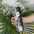 Hawaii Tropical Leaves and Flowers Skinny Tumbler Tribal Polynesian Pattern Black White Style