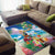 Hawaii Cocktails Area Rug Parrot with Cute Beach Landscape and Tropical Plants