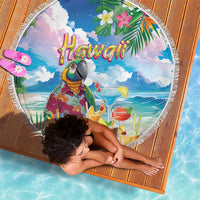 Hawaii Cocktails Beach Blanket Parrot with Cute Beach Landscape and Tropical Plants LT03 - Polynesian Pride