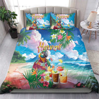 Hawaii Cocktails Bedding Set Parrot with Cute Beach Landscape and Tropical Plants LT03 - Polynesian Pride