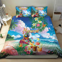 Hawaii Cocktails Bedding Set Parrot with Cute Beach Landscape and Tropical Plants LT03 - Polynesian Pride