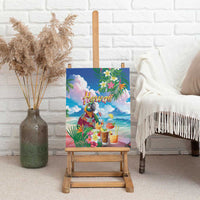 Hawaii Cocktails Canvas Wall Art Parrot with Cute Beach Landscape and Tropical Plants LT03 - Polynesian Pride
