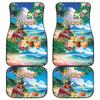Hawaii Cocktails Car Mats Parrot with Cute Beach Landscape and Tropical Plants LT03 - Polynesian Pride