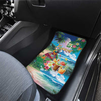 Hawaii Cocktails Car Mats Parrot with Cute Beach Landscape and Tropical Plants LT03 - Polynesian Pride
