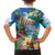 Hawaii Cocktails Family Matching Off The Shoulder Long Sleeve Dress and Hawaiian Shirt Parrot with Cute Beach Landscape and Tropical Plants