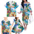 Hawaii Cocktails Family Matching Off The Shoulder Long Sleeve Dress and Hawaiian Shirt Parrot with Cute Beach Landscape and Tropical Plants