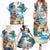 Hawaii Cocktails Family Matching Summer Maxi Dress and Hawaiian Shirt Parrot with Cute Beach Landscape and Tropical Plants