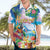 Hawaii Cocktails Hawaiian Shirt Parrot with Cute Beach Landscape and Tropical Plants