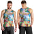 Hawaii Cocktails Men Tank Top Parrot with Cute Beach Landscape and Tropical Plants