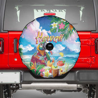 Hawaii Cocktails Spare Tire Cover Parrot with Cute Beach Landscape and Tropical Plants LT03 - Polynesian Pride