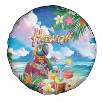 Hawaii Cocktails Spare Tire Cover Parrot with Cute Beach Landscape and Tropical Plants LT03 - Polynesian Pride