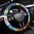 Hawaii Cocktails Steering Wheel Cover Parrot with Cute Beach Landscape and Tropical Plants