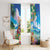 Hawaii Cocktails Window Curtain Parrot with Cute Beach Landscape and Tropical Plants