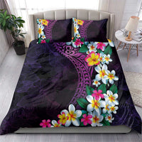 Hawaiian Plumeria-Polynesian Art Tattoo Mauve Color Bedding Set LT03 - Polynesian Pride