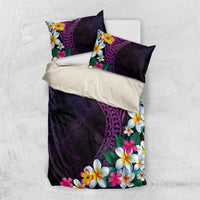 Hawaiian Plumeria-Polynesian Art Tattoo Mauve Color Bedding Set LT03 US Twin 172cm x 218cm Purple - Polynesian Pride