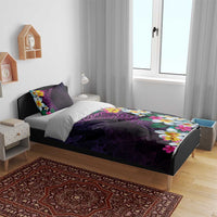 Hawaiian Plumeria-Polynesian Art Tattoo Mauve Color Bedding Set LT03 - Polynesian Pride