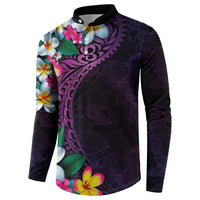 Hawaiian Plumeria-Polynesian Art Tattoo Mauve Color Button Sweatshirt LT03 - Polynesian Pride