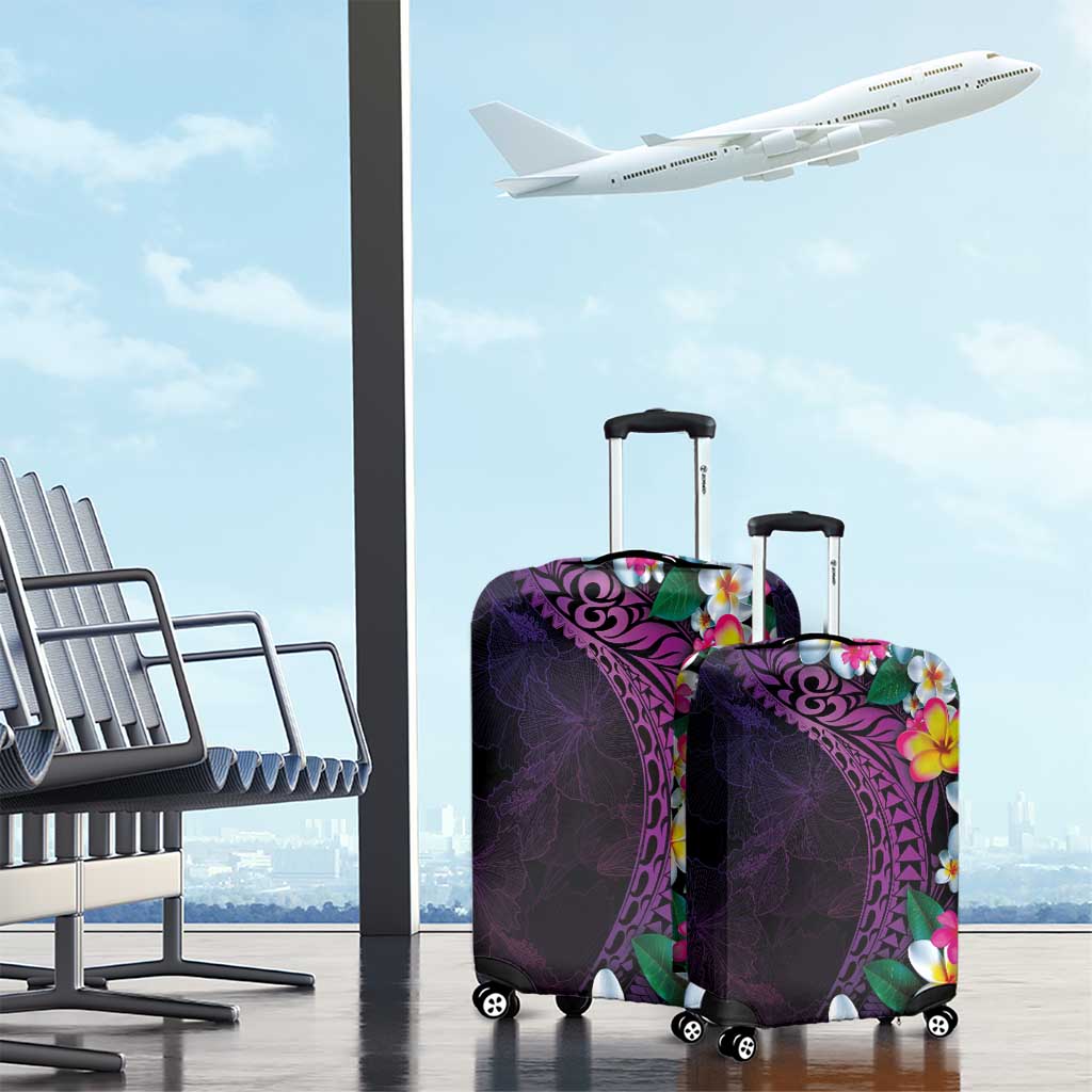 Hawaiian Plumeria-Polynesian Art Tattoo Mauve Color Luggage Cover LT03 - Polynesian Pride