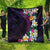 Hawaiian Plumeria-Polynesian Art Tattoo Mauve Color Quilt