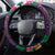 Hawaiian Plumeria-Polynesian Art Tattoo Mauve Color Steering Wheel Cover