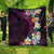 Hawaiian Plumeria-Polynesian Art Tattoo Plum Pink Color Quilt