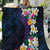 Hawaiian Plumeria-Polynesian Art Tattoo Frosted Blue Violet Color Quilt