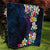 Hawaiian Plumeria-Polynesian Art Tattoo Frosted Blue Violet Color Quilt