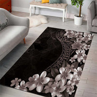 Hawaiian Plumeria-Polynesian Art Tattoo Grayscale Color Area Rug LT03 - Polynesian Pride