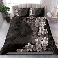 Hawaiian Plumeria-Polynesian Art Tattoo Grayscale Color Bedding Set LT03 - Polynesian Pride