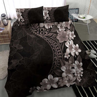 Hawaiian Plumeria-Polynesian Art Tattoo Grayscale Color Bedding Set LT03 - Polynesian Pride