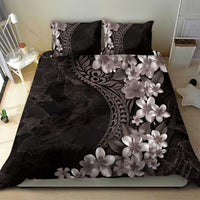 Hawaiian Plumeria-Polynesian Art Tattoo Grayscale Color Bedding Set LT03 - Polynesian Pride