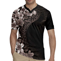 Hawaiian Plumeria-Polynesian Art Tattoo Grayscale Color Rugby Jersey LT03 - Polynesian Pride