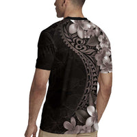 Hawaiian Plumeria-Polynesian Art Tattoo Grayscale Color Rugby Jersey LT03 - Polynesian Pride