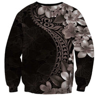 Hawaiian Plumeria-Polynesian Art Tattoo Grayscale Color Sweatshirt LT03 - Polynesian Pride