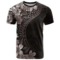 Hawaiian Plumeria-Polynesian Art Tattoo Grayscale Color T Shirt LT03 Gray - Polynesian Pride