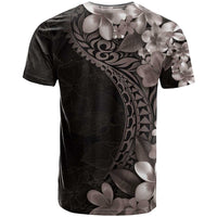Hawaiian Plumeria-Polynesian Art Tattoo Grayscale Color T Shirt LT03 - Polynesian Pride