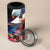 American Samoa and United States Together 4 in 1 Can Cooler Tumbler National Flag with Eagle-Hibiscus and Rose