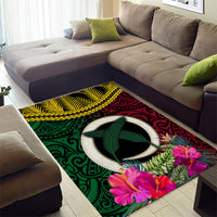 Vanuatu 44th Anniversary Independence Day Area Rug Boars Tusk and Namele Plant LT03 - Polynesian Pride
