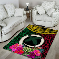 Vanuatu 44th Anniversary Independence Day Area Rug Boars Tusk and Namele Plant LT03 - Polynesian Pride