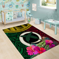 Vanuatu 44th Anniversary Independence Day Area Rug Boars Tusk and Namele Plant LT03 - Polynesian Pride