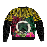 Vanuatu 44th Anniversary Independence Day Bomber Jacket Boars Tusk and Namele Plant LT03 - Polynesian Pride