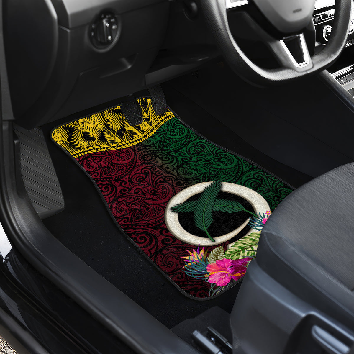 Vanuatu 44th Anniversary Independence Day Car Mats Boars Tusk and Namele Plant LT03 - Polynesian Pride
