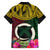 Vanuatu 44th Anniversary Independence Day Family Matching Off The Shoulder Long Sleeve Dress and Hawaiian Shirt Boars Tusk and Namele Plant LT03