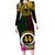 Vanuatu 44th Anniversary Independence Day Long Sleeve Bodycon Dress Boars Tusk and Namele Plant LT03