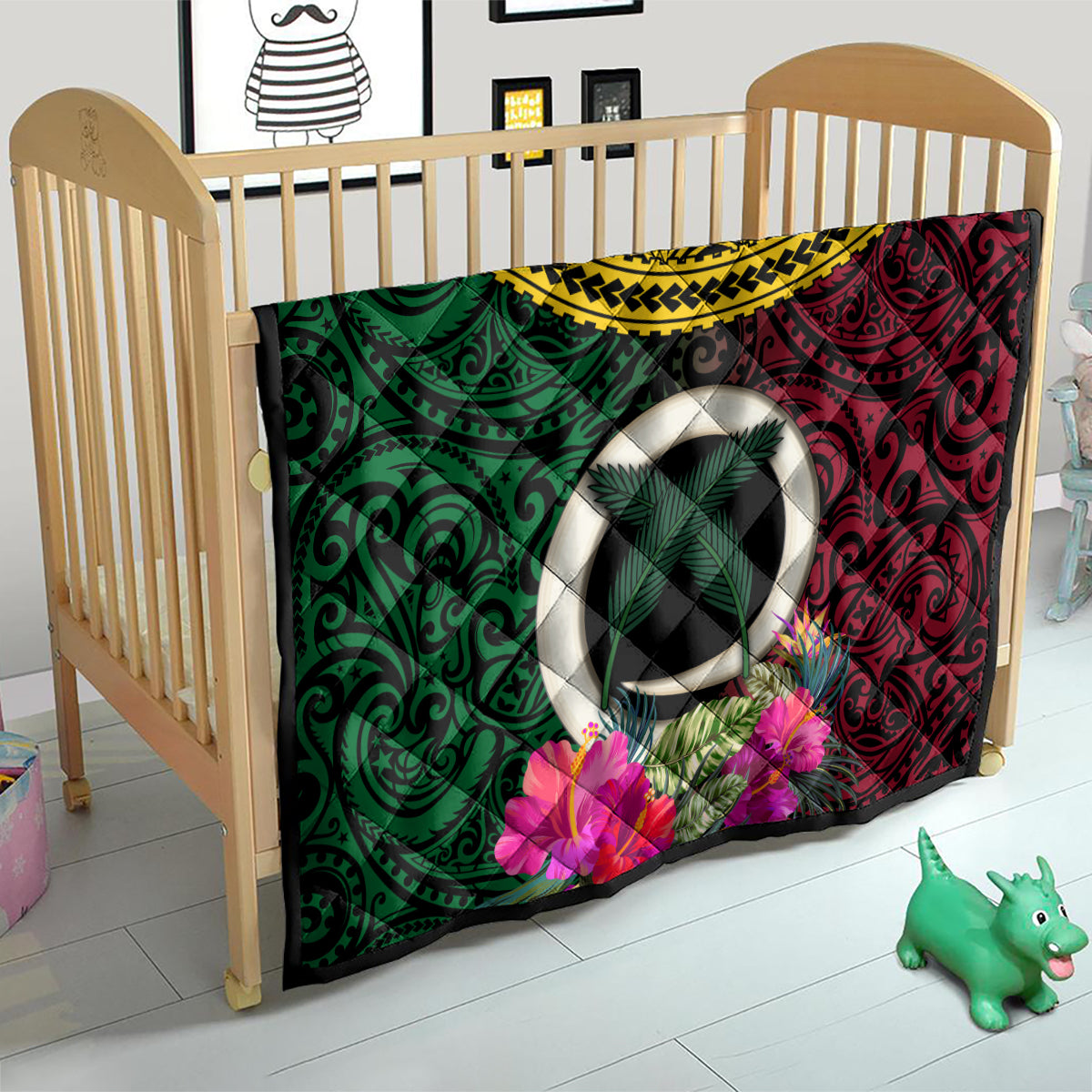 Vanuatu 44th Anniversary Independence Day Quilt Boars Tusk and Namele Plant LT03 - Polynesian Pride