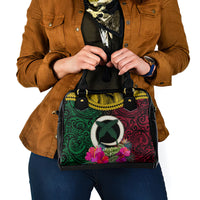 Vanuatu 44th Anniversary Independence Day Shoulder Handbag Boars Tusk and Namele Plant LT03 - Polynesian Pride